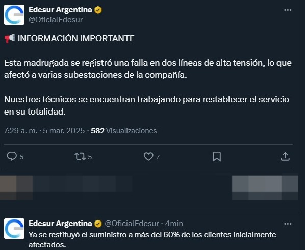 WalterVerst's tweet image. #Alerta 
Desde las 5 am hay un APAGÓN MASIVO en varios barrios de CABA y el Sur del GBA.
Las calles sin semáforos. Más de 300 mil usuarios afectados.
@OficialEdesur informó el estado que afectó que haya #SinLuz 
Los #Subtes líneas A, B y E. 
#TrenMitre y #TrenRoca afectados