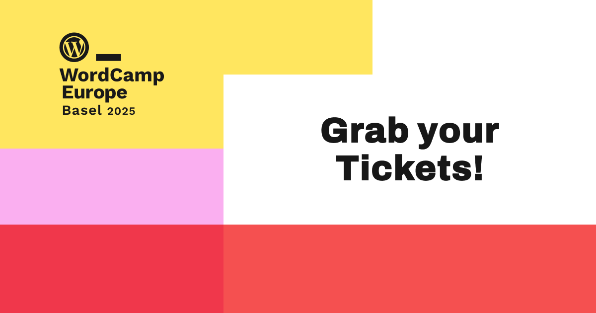 WordCamp Europe 2025 is coming! 

Contribute, learn, engage, meet new people and have fun.

Grab your ticket NOW and join the biggest WordPress event in Europe! You don’t want to miss this.

#Basel #WCEU2025 #WordPress

bit.ly/3P3przO