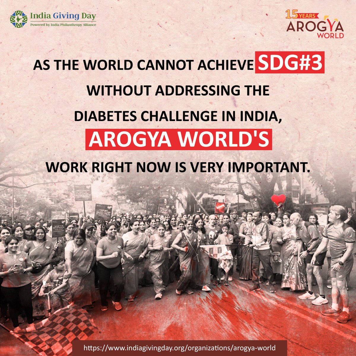 Arogya World (@arogyaworld) on Twitter photo As <a href="/ArogyaWorld/">Arogya World</a> completes #15 years, we are proud to have worked towards transforming the health of children in India by creating awareness about #NCDs, particularly #diabetes.
Support us in reaching #50 million people
indiagivingday.org/organizations/…
<a href="/IndiasporaForum/">Indiaspora</a> <a href="/phil_india/">India Philanthropy Alliance</a> As <a href="/ArogyaWorld/">Arogya World</a> completes #15 years, we are proud to have worked towards transforming the health of children in India by creating awareness about #NCDs, particularly #diabetes.
Support us in reaching #50 million people
indiagivingday.org/organizations/…
<a href="/IndiasporaForum/">Indiaspora</a> <a href="/phil_india/">India Philanthropy Alliance</a>