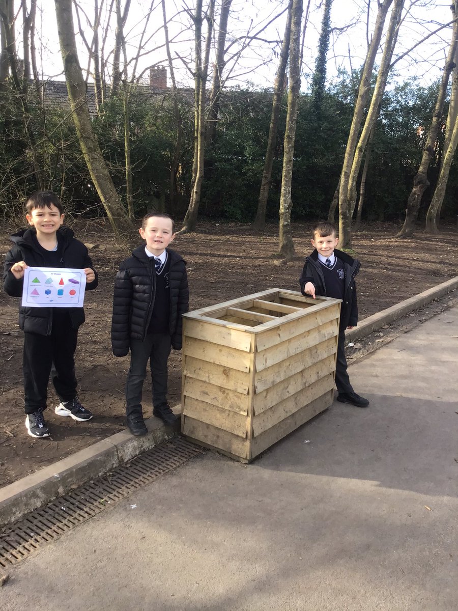 Hunting for 3D shapes around school this morning. Quiz us to see if we can remember their names.