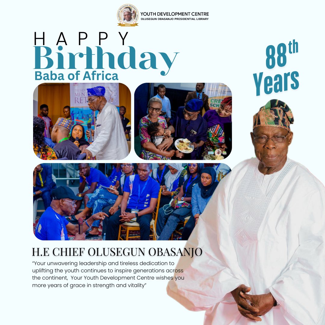 Happy Birthday, Baba of Africa! 

Your unwavering leadership and tireless dedication to uplifting the youth continue to inspire generations. Your impact knows no bounds and shines across the continent

Your Youth Development Centre wishes you more years of greatness.
