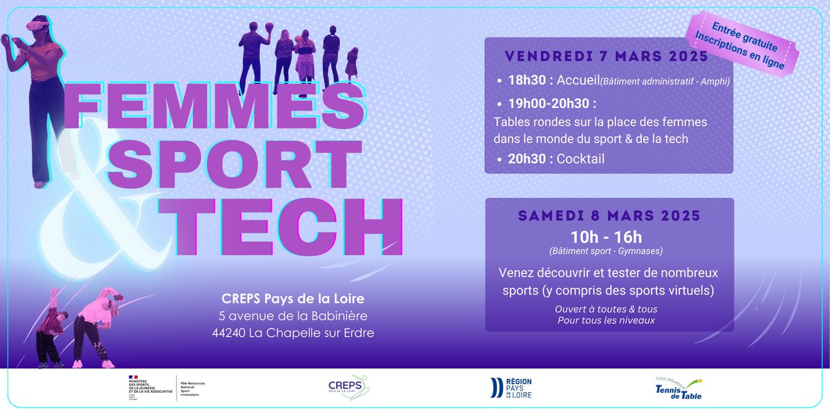Pays de la Loire (@paysdelaloire) on Twitter photo Journée Internationale des droits des femmes : les 7 et 8 mars, le <a href="/CREPSPDL/">CREPS des Pays de la Loire</a> vous ouvrent ses portes pour 2 temps forts dédiés au leadership féminin et à l'égalité dans les secteurs du sport et de la tech. Découvrez le programme et inscrivez-vous dès maintenant Journée Internationale des droits des femmes : les 7 et 8 mars, le <a href="/CREPSPDL/">CREPS des Pays de la Loire</a> vous ouvrent ses portes pour 2 temps forts dédiés au leadership féminin et à l'égalité dans les secteurs du sport et de la tech. Découvrez le programme et inscrivez-vous dès maintenant