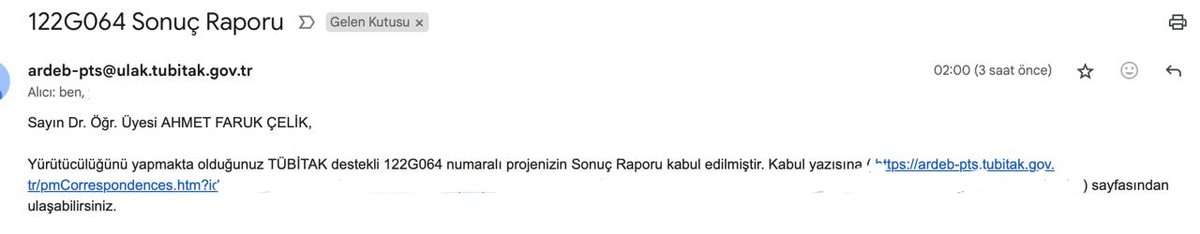 📢 Elhamdülillah, projemizin sonuç raporu kabul edildi! 
Bu süreçte emeği geçen, destek olan tüm hocalarıma, meslektaşlarıma, proje ekibine ve kurumlara gönülden teşekkür ederim
Başta <a href="/tubitak/">TÜBİTAK</a> ve <a href="/isararastirma/">İSAR Araştırma Merkezi</a> <a href="/isarorgtr/">İSAR</a> olmak üzere katkı sağlayan herkese teşekkürlerimi sunarım