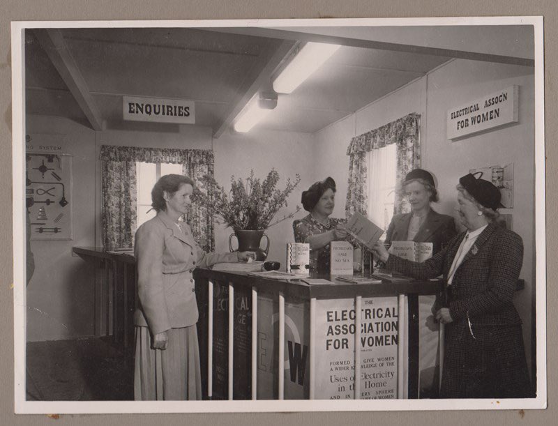 The <a href="/WES1919/">Women's Eng. Society</a>  was founded in 1919 and the Electrical Association for Women (EAW) followed in 1924. 

Our records show the opening of the EAW demonstration house in Oct 1935 and their presence at the Royal Agricultural Show, Oxford in 1950. 

#InternationalWomensDay