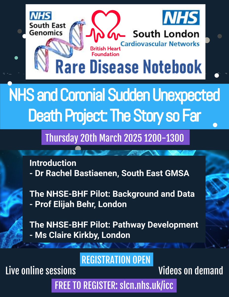 Rachel Bastiaenen (@rach_bastiaenen) on Twitter photo The NHSE-BHF sudden cardiac death pilot has completed and the programme is expanding. Join us to learn more at slcn.nhs.uk/cardiac-odn/wo… on 20th March from 1200-1300 #RareDiseaseNotebook <a href="/BehrElijah/">Elijah Behr</a> <a href="/SEgenomics/">NHS South East Genomic Medicine Service</a> <a href="/VascularSE/">South London Cardiovasular Networks</a> <a href="/TheBHF/">British Heart Foundation</a> The NHSE-BHF sudden cardiac death pilot has completed and the programme is expanding. Join us to learn more at slcn.nhs.uk/cardiac-odn/wo… on 20th March from 1200-1300 #RareDiseaseNotebook <a href="/BehrElijah/">Elijah Behr</a> <a href="/SEgenomics/">NHS South East Genomic Medicine Service</a> <a href="/VascularSE/">South London Cardiovasular Networks</a> <a href="/TheBHF/">British Heart Foundation</a>