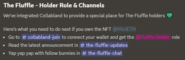 Fluffle holders, it's time to claim your role on Discord.

Here are the instructions: