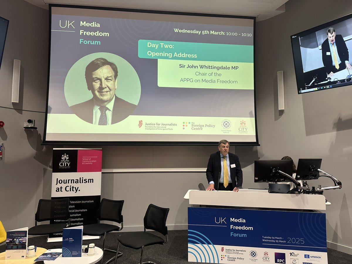 Mel Bunce (@meljbunce) on Twitter photo Kicking off day 2 of the ‘UK Media Freedom Forum’ <a href="/CityStGeorges/">City St George's, University of London</a> with MP <a href="/JWhittingdale/">Sir John Whittingdale MP</a> on UK response to attacks on journalist. “The UK has gone up to 23rd on world press freedom index… partly because others are going down..” Kicking off day 2 of the ‘UK Media Freedom Forum’ <a href="/CityStGeorges/">City St George's, University of London</a> with MP <a href="/JWhittingdale/">Sir John Whittingdale MP</a> on UK response to attacks on journalist. “The UK has gone up to 23rd on world press freedom index… partly because others are going down..”