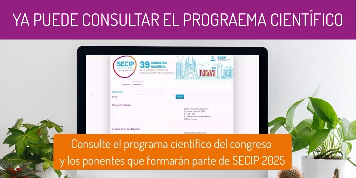 lasecip's tweet photo. Te invitamos a consultar el rico programa científico del '39 CONGRESO NACIONAL SECIP' que se celebrará en Barcelona del 29 al 31 de mayo de 2025. @lasecip

Inscríbete ya 👇🏽 👇🏽  

#secip #picu #intensive #care #pediatria

https://t.co/QCrrLXoZmH https://t.co/YAoUEMXZPZ