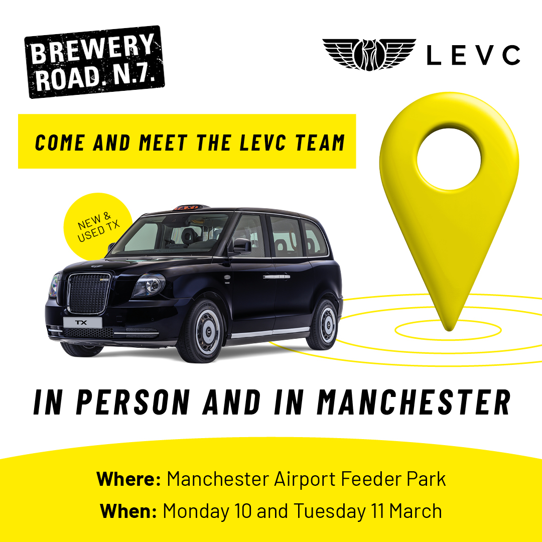 LEVCBreweryRoad's tweet photo. We're delighted to be heading back to #Manchester!
Next week, between 10 and 11 March, Paul and the team are heading back up to Manchester Airport Feeder Carpark to speak to local cabbies about the #PiTG extension. Check in with them to see how you can take advantage of the £4,000 savings, as well as to talk further about our Brewery Road 5-4-3-2-1 offer.
Organise your visit ahead of time with Paul by calling him on 020 7700 0888...