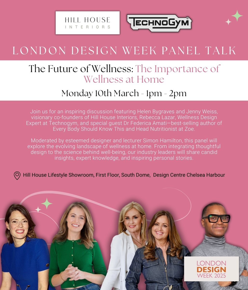 Join Hill House Interiors and Technogym for an inspiring discussion exploring the evolving landscape of wellness at home!

Hill House Lifestyle, Design Centre Chelsea Harbour
1pm - 2pm, 10 March

SBID Members earn 1 x CPD point for attending!

Register: bit.ly/41QEx2V