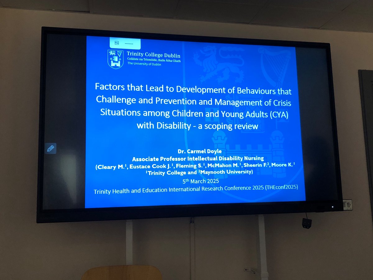 Trinity Research in Childhood Centre (TRiCC) (@tcd_tricc) on Twitter photo Our colleague <a href="/CarmDoyle/">Carmel Doyle</a> is presenting her research on Day 2 of the <a href="/TCD_SNM/">School of Nursing & Midwifery, TCD</a> #THEconf2025. Carmel’s research is funded by <a href="/NDAIreland/">National Disability Authority</a> Our colleague <a href="/CarmDoyle/">Carmel Doyle</a> is presenting her research on Day 2 of the <a href="/TCD_SNM/">School of Nursing & Midwifery, TCD</a> #THEconf2025. Carmel’s research is funded by <a href="/NDAIreland/">National Disability Authority</a>