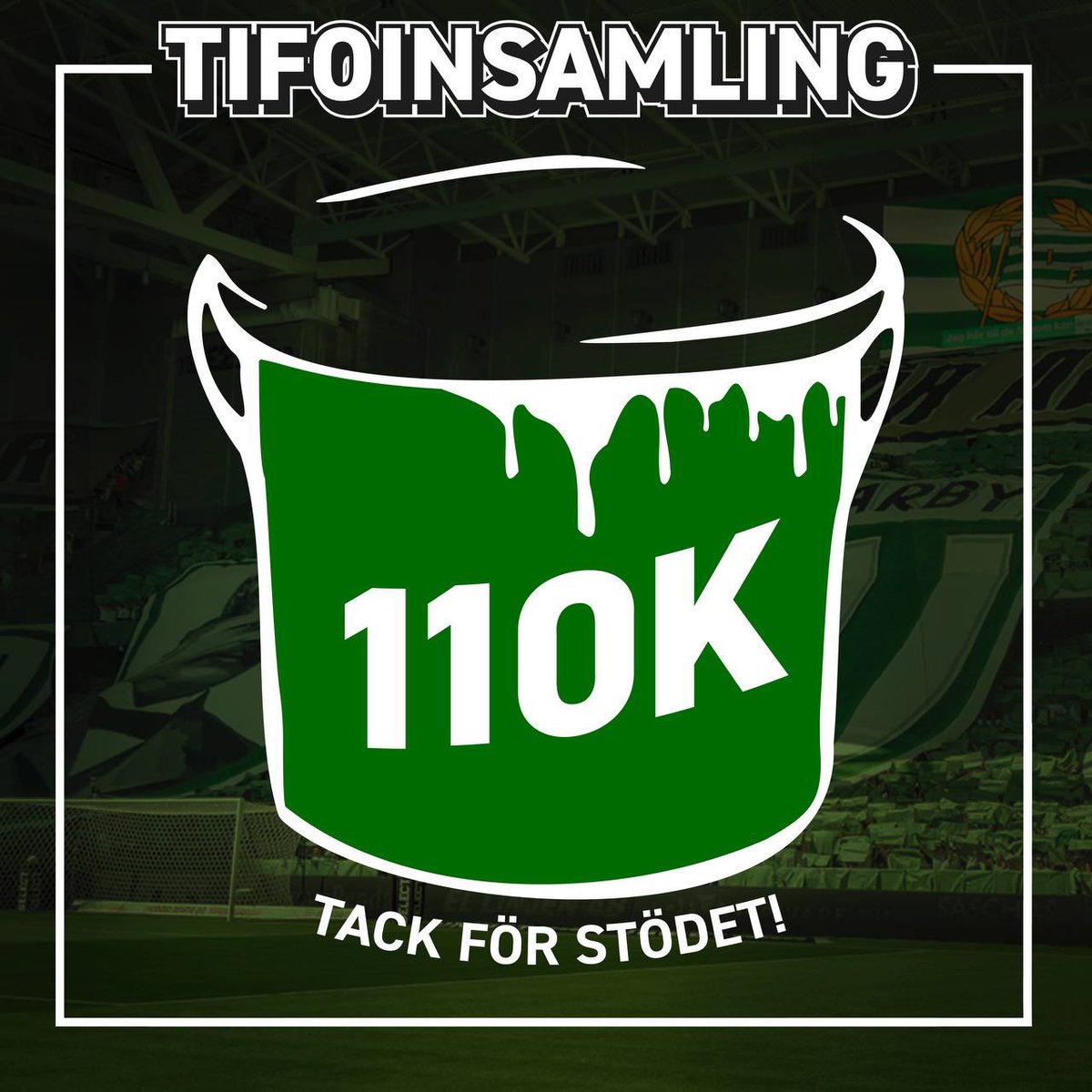 På bara tre dygn var vi i mål, tack ska ni ha! Vi fortsätter nu vårt arbete inför säsongen. Vill ni fortsätta stötta oss kan ni swisha på 123 662 5438 eller bli månadsgivare: patreon.com/HammarbyTifo #Bajen