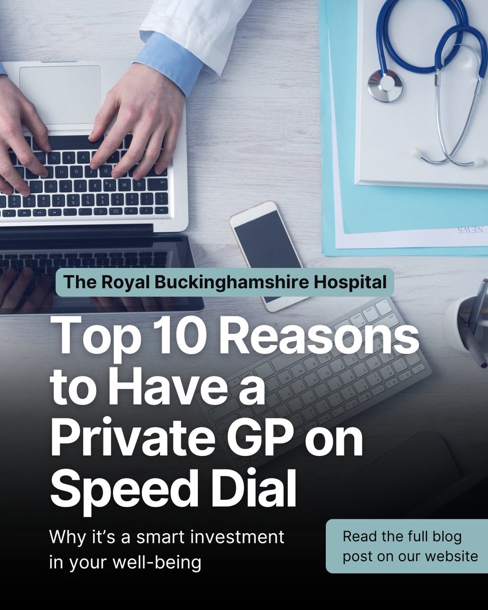 Having our private GP on speed dial means faster access to expert medical care, without the long waits and rushed consultations.

🔗 Top 10 reasons to have a private GP on speed dial: royalbucks.co.uk/news/top-10-re…  

#Aylesbury #AylesburyGP #RoyalBucksHospital