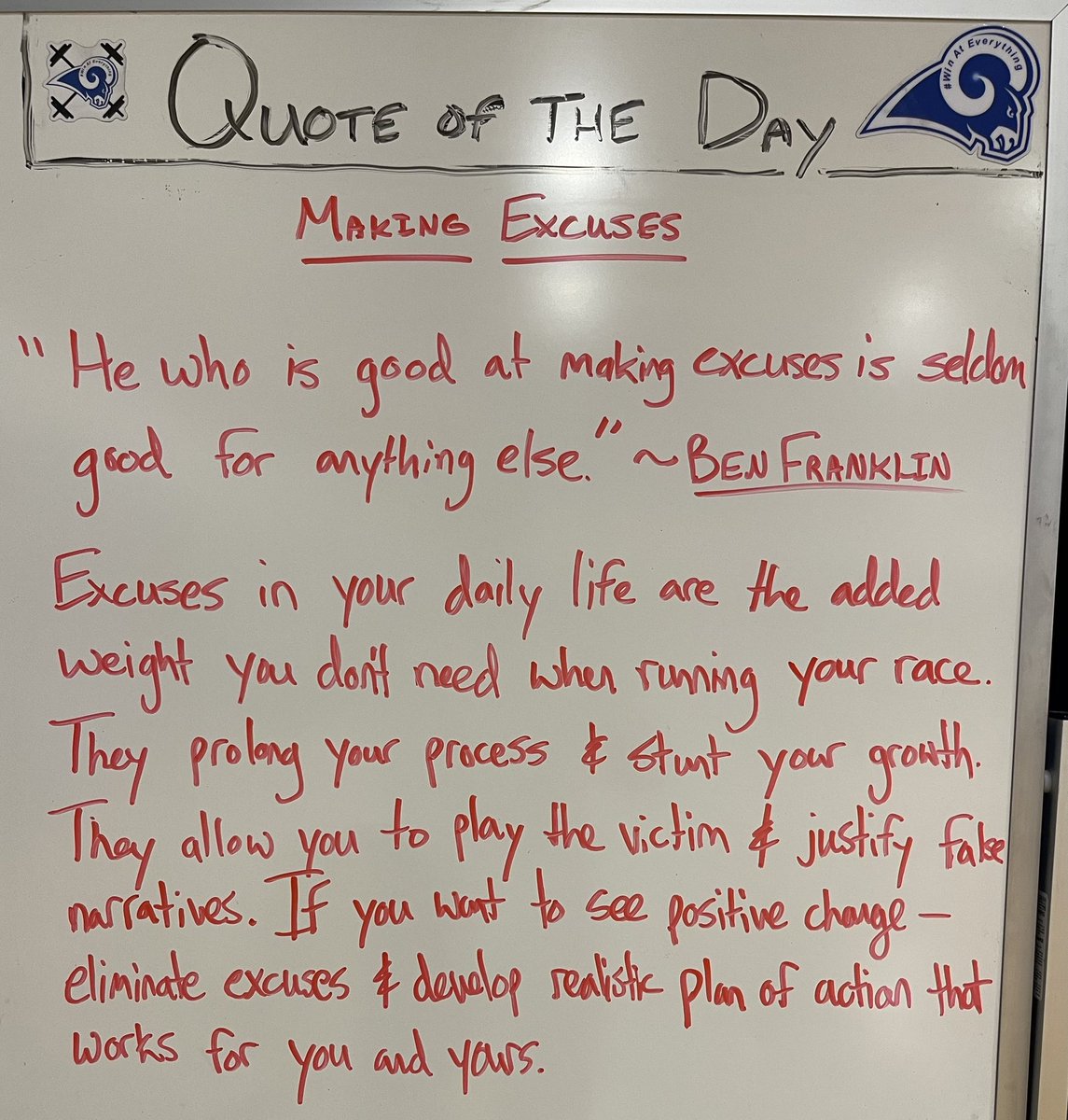 Everyone has excuses. If you want to improve your results with long term growth - you must learn to eliminate the excuses that hold you back and plague your life. Everyone has excuses - but not everyone chooses to use them. Overcome your excuses