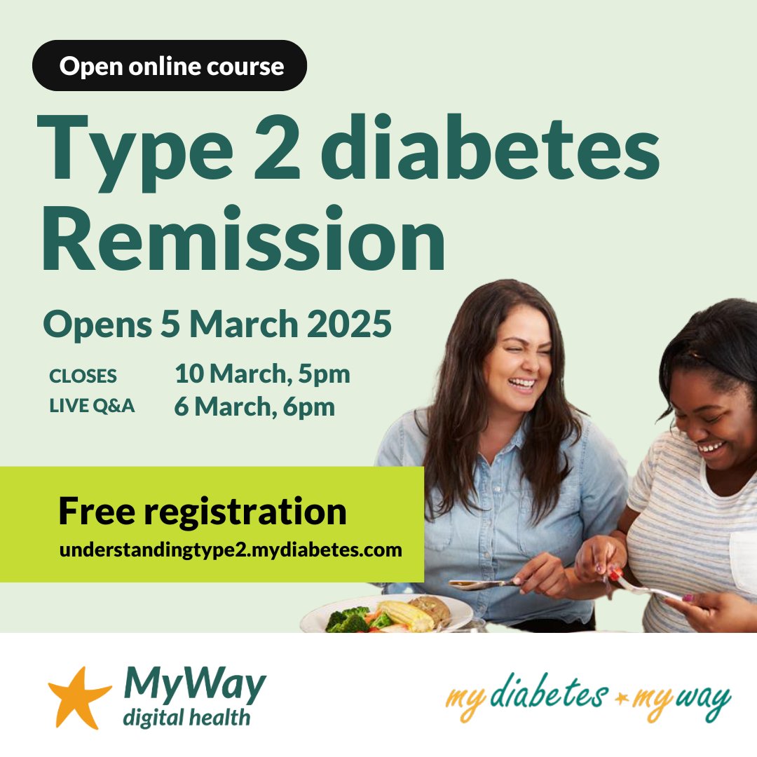 Join us today for a comprehensive online course on Type 2 Diabetes Remission!

🗓 Date: Opens 5th March 2025, Closes 10th March 2025

Discover the latest insights and practical applications in diabetes care from leading experts. 

Free registration: understandingtype2.mydiabetes.com