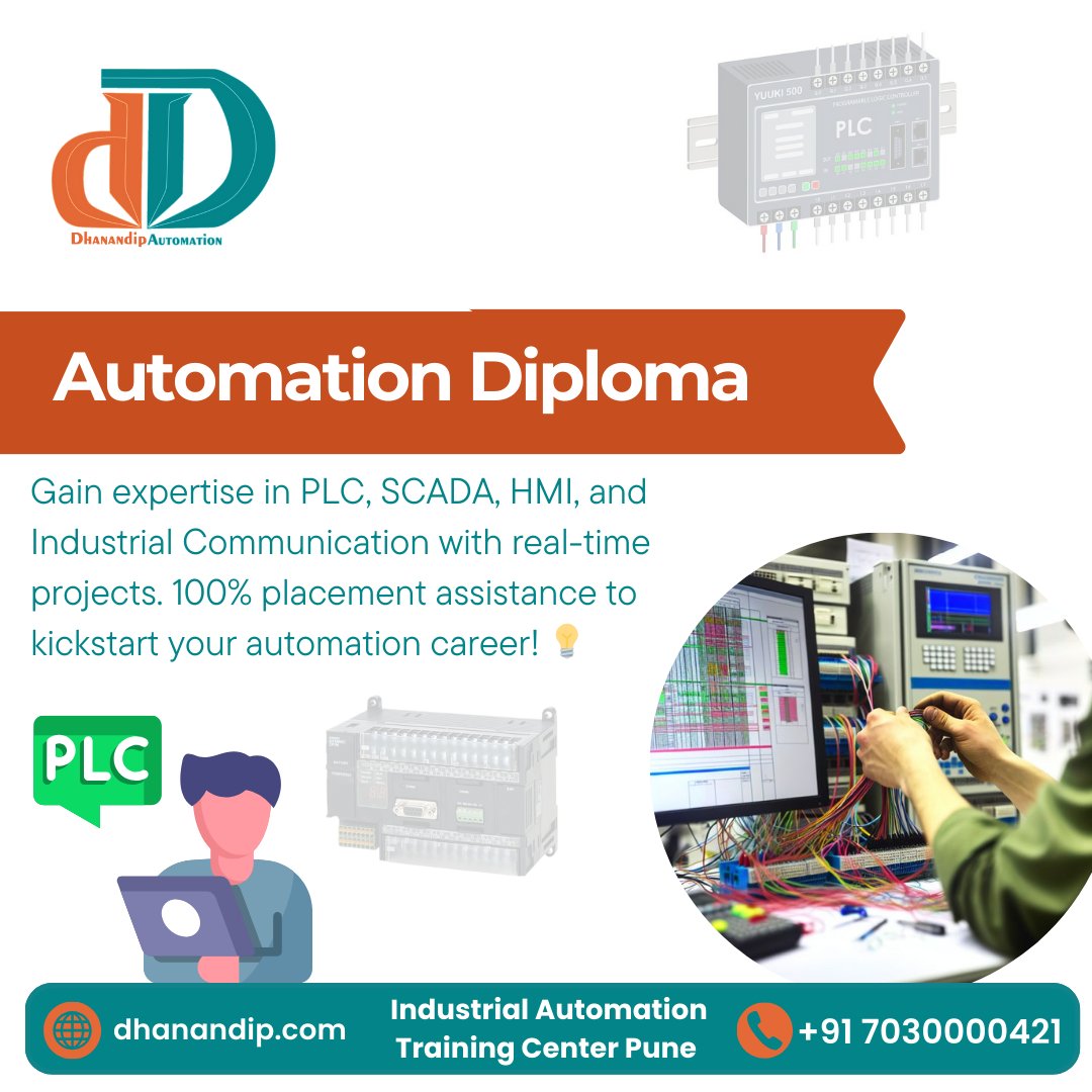 dhanandippune's tweet photo. 🚀 Master Automation with Our Diploma Program! 

📍 Location: Industrial Automation Training Center, Vadgaon Budruk, Pune
📞 Call Us: +91 7030000421

#automationdiploma #plctraining #scadatraining #hmiprogramming #industrialautomation #automationtraining https://t.co/RTNTz9SMY6