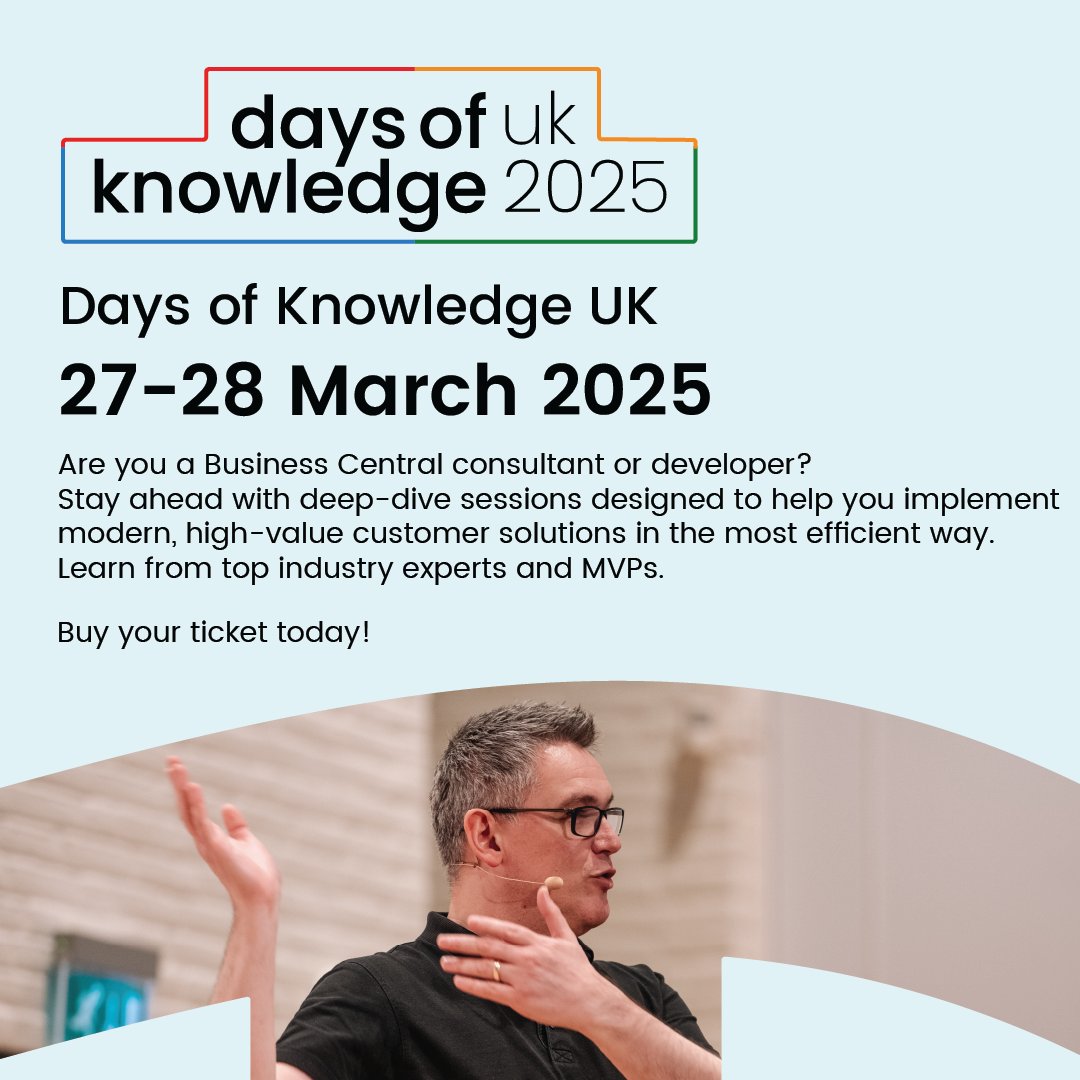 DirectionsEMEA's tweet image. Come and find out how you implement modern, high-value customer solutions in the most efficient way! 
🇬🇧 Get your  tickets for #DOKUK2025 now!
🔗 directionsforpartners.com/dokuk2025

#DaysOfKnowledge #Dynamics365 #BusinessCentral #PowerPlatform #MSDYN365 #MSDYN365BC