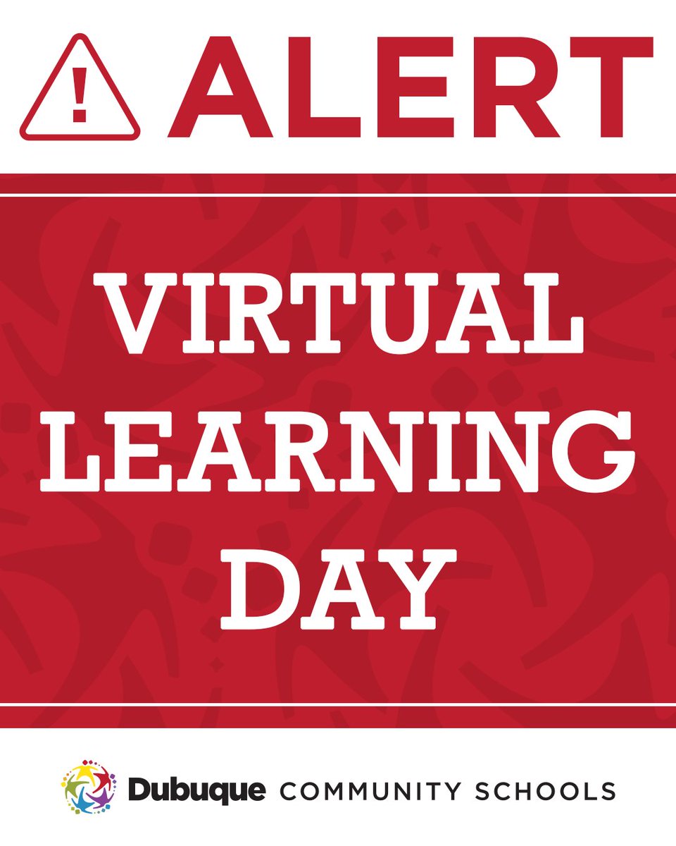ALERT: The Dubuque Community School District will move to a Virtual Learning Day TODAY, Wednesday, March 5. Elementary students should complete Day 3 in their booklet and middle/high school students should check Canvas for coursework.