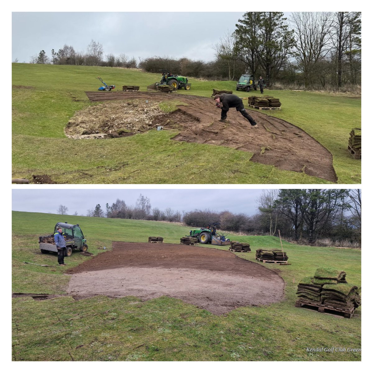 This hypothetical dry stone wall is getting bigger. 
A nice bit of levelling and blending in. #whatbunker 
#greenkeeping #greenkeeper #golflakes #lakesgolf  #winterwork