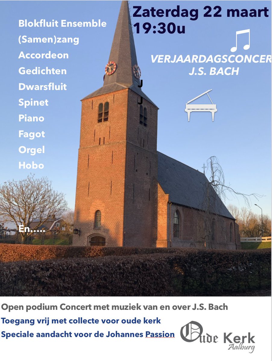 Voorbereidingen in volle gang, muzikanten die  wat van #Bach willen spelen, zijn welkom. Al hebben we al weer mooie bezetting.