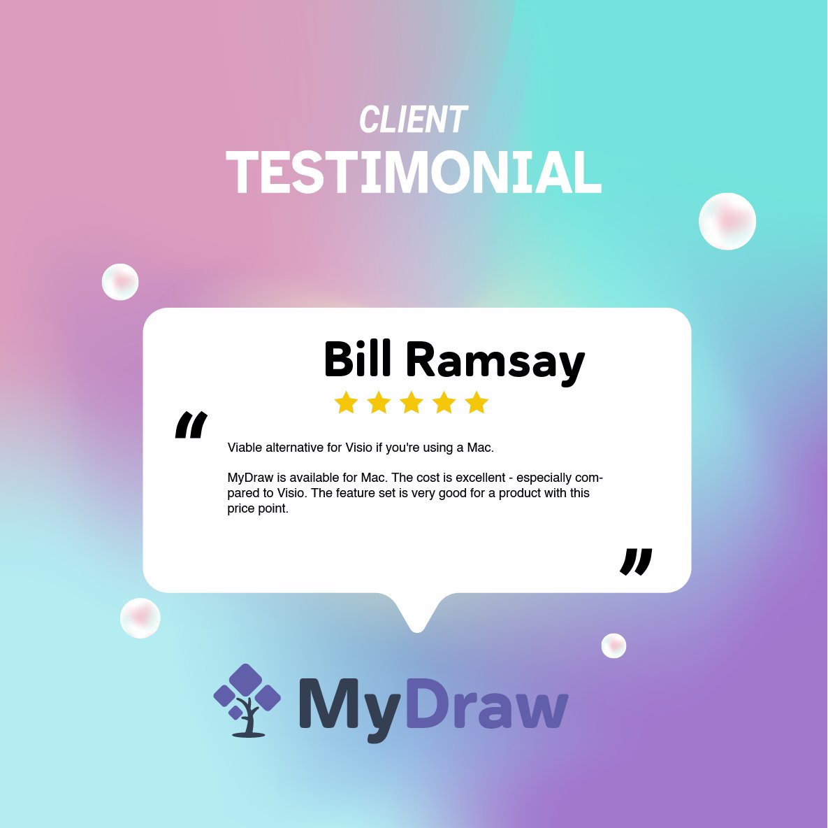 🎉 We Appreciate Our Customers! 🎉
Nothing makes us prouder than hearing from our happy customers! 💙Here’s what one of them had to say about MyDraw:
A big thank you to our amazing customers for your trust and support! 
 #MyDraw #CustomerLove #Testimonial #Diagram #Chart #Visio