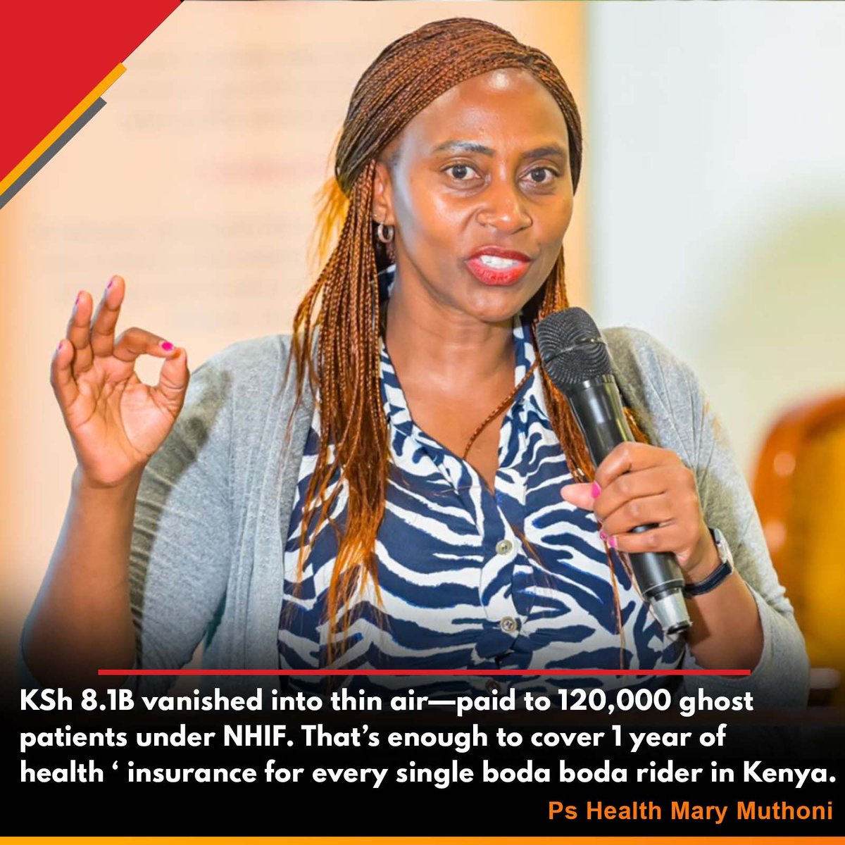 _anittapoderosa's tweet photo. Ps Health Mary Muthoni: KSh 8.1B vanished into thin air paid to 120,000 ghost patients under NHIF. That money could cover 1 year of health insurance for every boda boda rider in Kenya.
Fix this SHIF Nancy Audit my EX #NHIFSoftLife https://t.co/AEqP02I4Gi