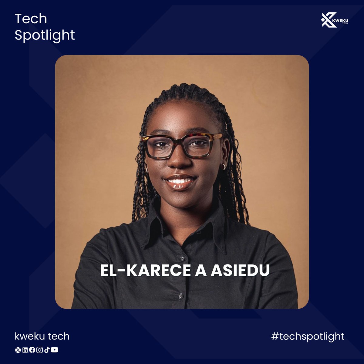 Kweku Tech (@kwekutech) on Twitter photo 🌟 Tech Spotlight: El-Karece Asiedu , <a href="/a_karece/">El-KareceA</a> 🌟
When you think of innovation in Ghana’s🇬🇭 tech scene, El-Karece Asiedu is one of the names that stands out! From fintech to e-commerce, she’s actively driving change and building impactful solutions🚀.
As a Software Engineer 🌟 Tech Spotlight: El-Karece Asiedu , <a href="/a_karece/">El-KareceA</a> 🌟
When you think of innovation in Ghana’s🇬🇭 tech scene, El-Karece Asiedu is one of the names that stands out! From fintech to e-commerce, she’s actively driving change and building impactful solutions🚀.
As a Software Engineer