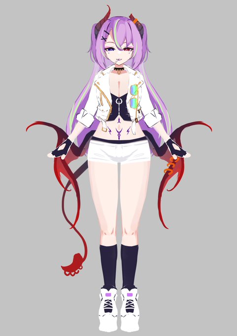 お疲れ様です!!
次回作の看板キャラになるキャラクターのデザインラフが出来ました!

ようやくサキュバス族の女の子が登場です!
腰の翼は合わせるとハートになります! 