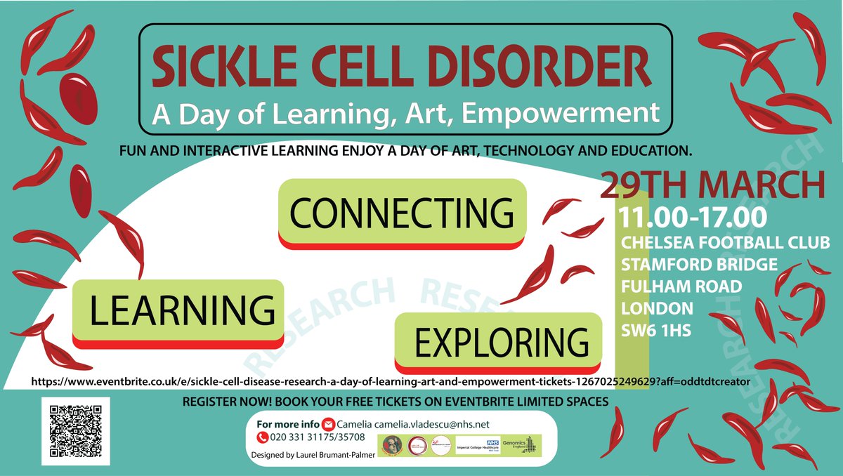 Non-Malignant Haematology Research @ Imperial NHS (@nmhaem_research) on Twitter photo ๐ฉธ๐ก Calling all patients with Sickle Cell Disease. Join us on March 29th for our Research Education event at Chelsea FC! ๐๏ธ
๐งฌ Hear from experts & experience interactive workshops & art exhibitions! ๐ฅ๐ฉโ๐ฌ
๐ register now!
#SickleCellDisease#SCD
๐ eventbrite.co.uk/e/sickle-cell-โฆ ๐ฉธ๐ก Calling all patients with Sickle Cell Disease. Join us on March 29th for our Research Education event at Chelsea FC! ๐๏ธ
๐งฌ Hear from experts & experience interactive workshops & art exhibitions! ๐ฅ๐ฉโ๐ฌ
๐ register now!
#SickleCellDisease#SCD
๐ eventbrite.co.uk/e/sickle-cell-โฆ