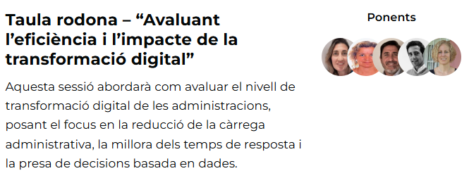 AOC (@consorciaoc) on Twitter photo 🗓️13/03 - TAULA RODONA #CGD2025: "Avaluant l'eficiència i l'impacte de la transformació digital"
⌚09.00h a 9.45h -Sala C
🗣️Amb <a href="/AstridDesset/">Astrid Desset🎗</a>, David Gutiérrez, Montserrat Soler, <a href="/7nataliacantero/">natalia cantero</a> i <a href="/davidpv70/">David Pastor</a>
🔗governdigital.cat/event/avaluant… 🗓️13/03 - TAULA RODONA #CGD2025: "Avaluant l'eficiència i l'impacte de la transformació digital"
⌚09.00h a 9.45h -Sala C
🗣️Amb <a href="/AstridDesset/">Astrid Desset🎗</a>, David Gutiérrez, Montserrat Soler, <a href="/7nataliacantero/">natalia cantero</a> i <a href="/davidpv70/">David Pastor</a>
🔗governdigital.cat/event/avaluant…