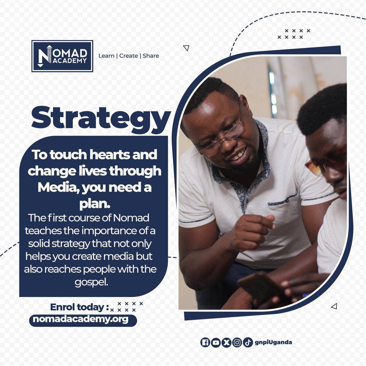 gnpiuganda's tweet image. Change lives through media. Get the skills you need at Nomad Academy. 
Enroll now and create impact : nomadacademy.org

#NomadAcademy #Strategy #CreateMedia #Gnpiuganda