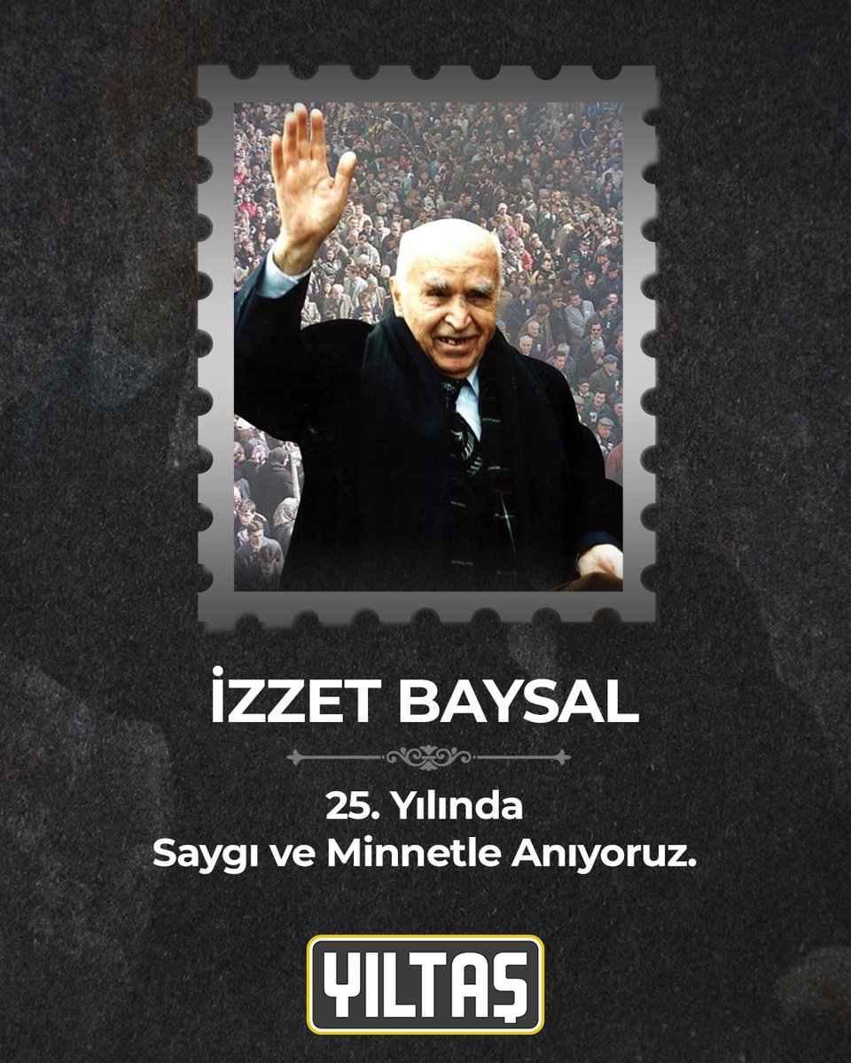 Hayırseverliğiyle Bolu'ya ve ülkemize iz bırakan, eğitime, sağlığa ve insanlığa adanmış bir ömrü temsil eden İzzet Baysal’ı vefatının 25. yılında rahmet, minnet ve saygıyla anıyoruz.

#İzzetBaysal #MinnetleAnıyoruz #Yıltaş