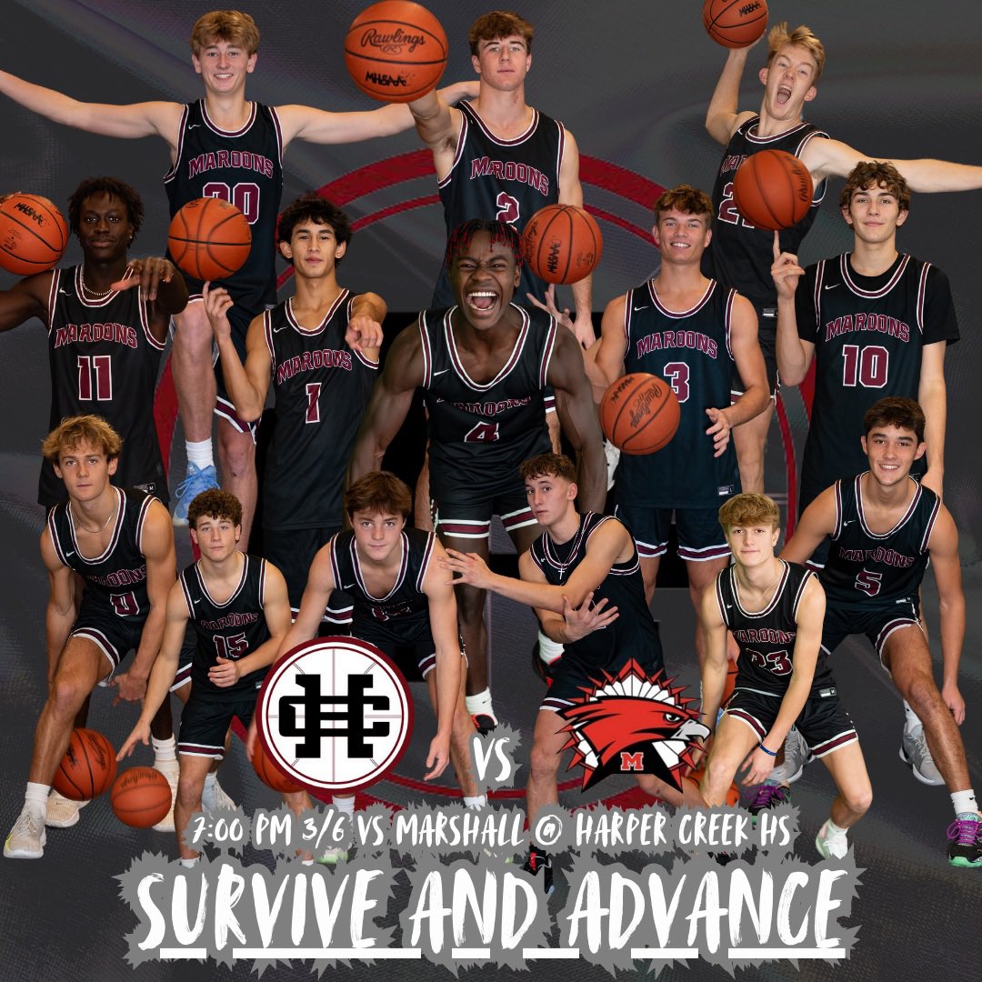 - Regional Finals- 
Thursday 7pm vs Marshall
At Harper Creek HS