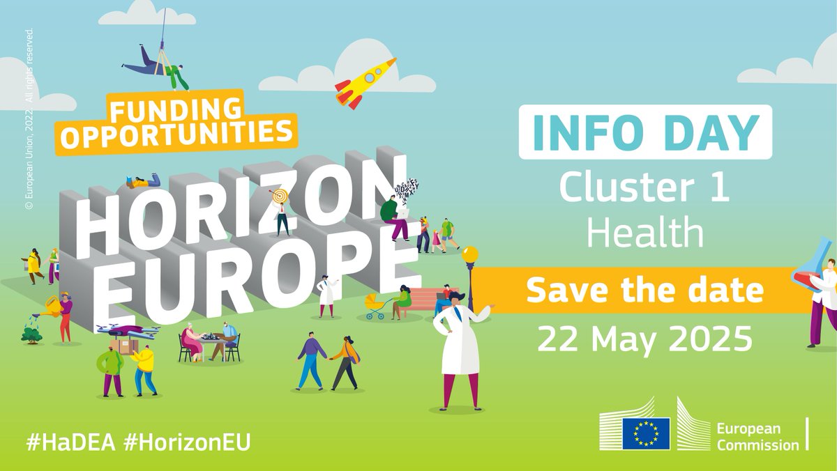 📢 Save the date for the #HorizonEU Info Day on Cluster 1 - Health!

Learn more about the upcoming funding opportunities, eligibility criteria &amp; application process.

📌 On 22 May, check out all the sessions at …rch-innovation-community.ec.europa.eu/events/3F0n7H4…