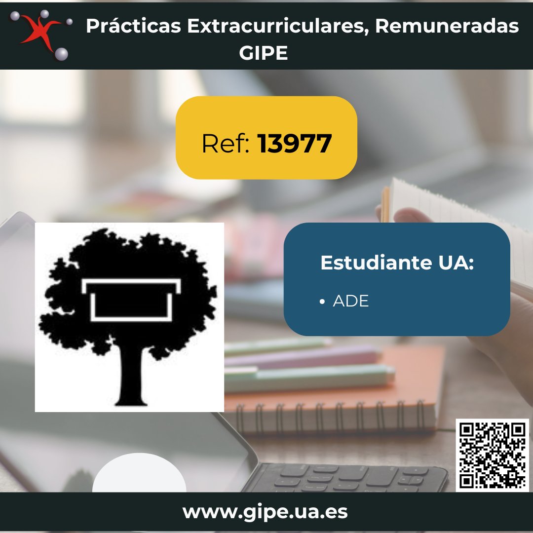 Tablón de ofertas de Prácticas: 
Estudiante Grado ADE (Salinas) 
gipe.ua.es/es/tablon-de-o… 
#practicasgipe #gipeua #UA