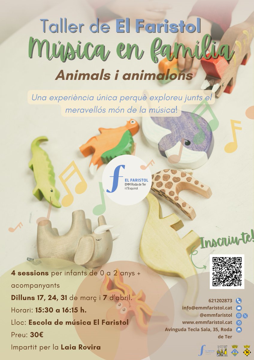 Ja estan obertes les inscripcions pel pròxim Taller de Música en Família! Una manera bonica de compartir una estona especial i enfortir el vincle a través de la música. Inscriu-te aquí! emelfaristol.gwido.cat/inscripcio_ciu…