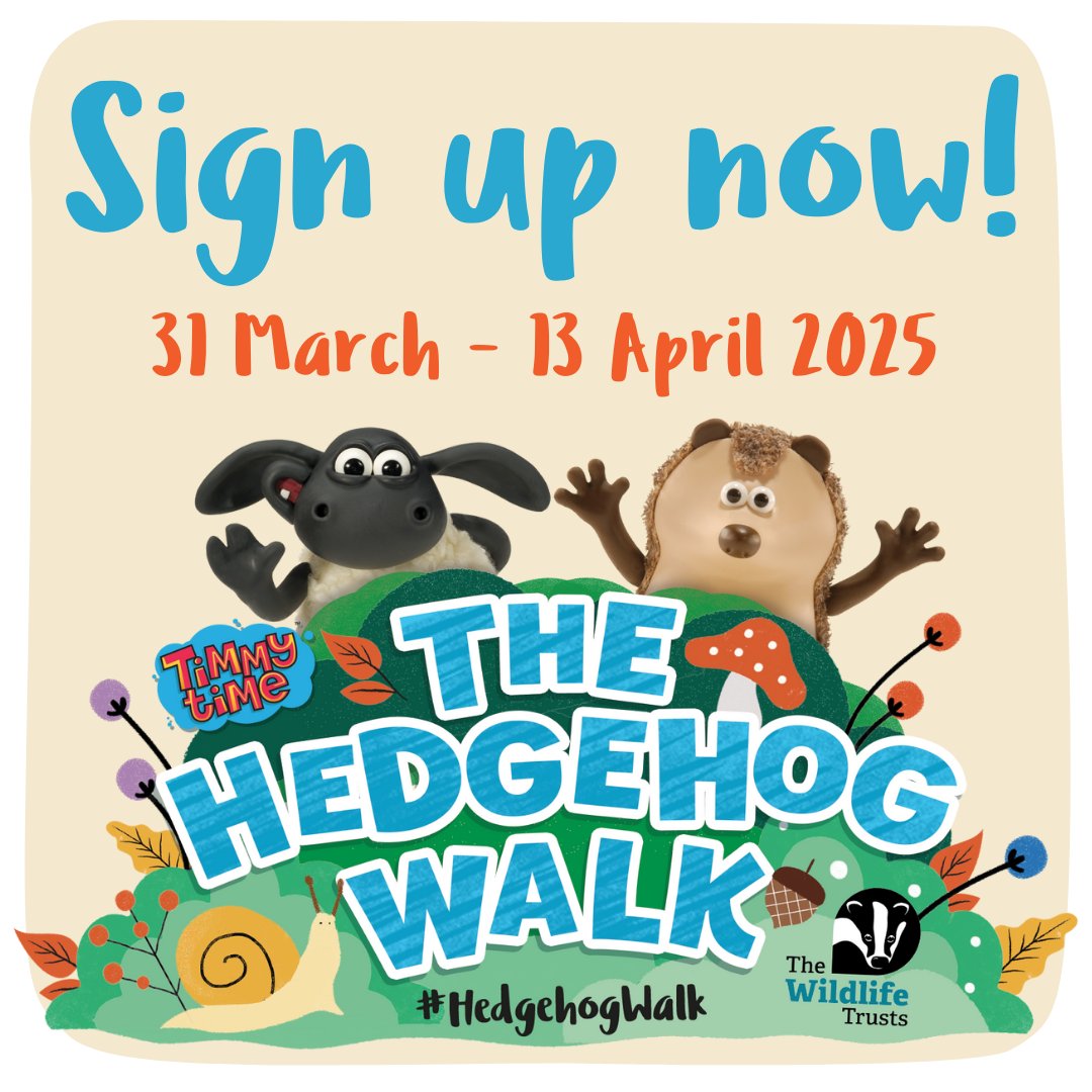 Bring the whole family along on the #HedgehogWalk 🦔

It’s a chance to spend time in nature together, learn about wildlife and enjoy some outdoor fun whilst raising vital funds. With @Aardman and Timmy Time by your side every step is an adventure! 👇wildlifetrusts.org/hedgehog-walk