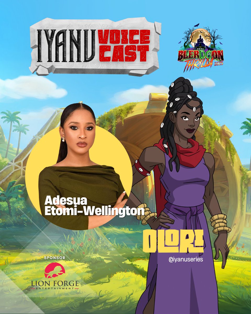 Lion Forge Entertainment🔜 (@lionforgeenter) on Twitter photo Meet the incredible talent bringing Yorubaland to life! 🌍🎙️including the legendary <a href="/AdesuaEtomiW/">Adesua Etomi-Wellington</a> as the voice of Olori #Iyanu #BlerDCon Meet the incredible talent bringing Yorubaland to life! 🌍🎙️including the legendary <a href="/AdesuaEtomiW/">Adesua Etomi-Wellington</a> as the voice of Olori #Iyanu #BlerDCon