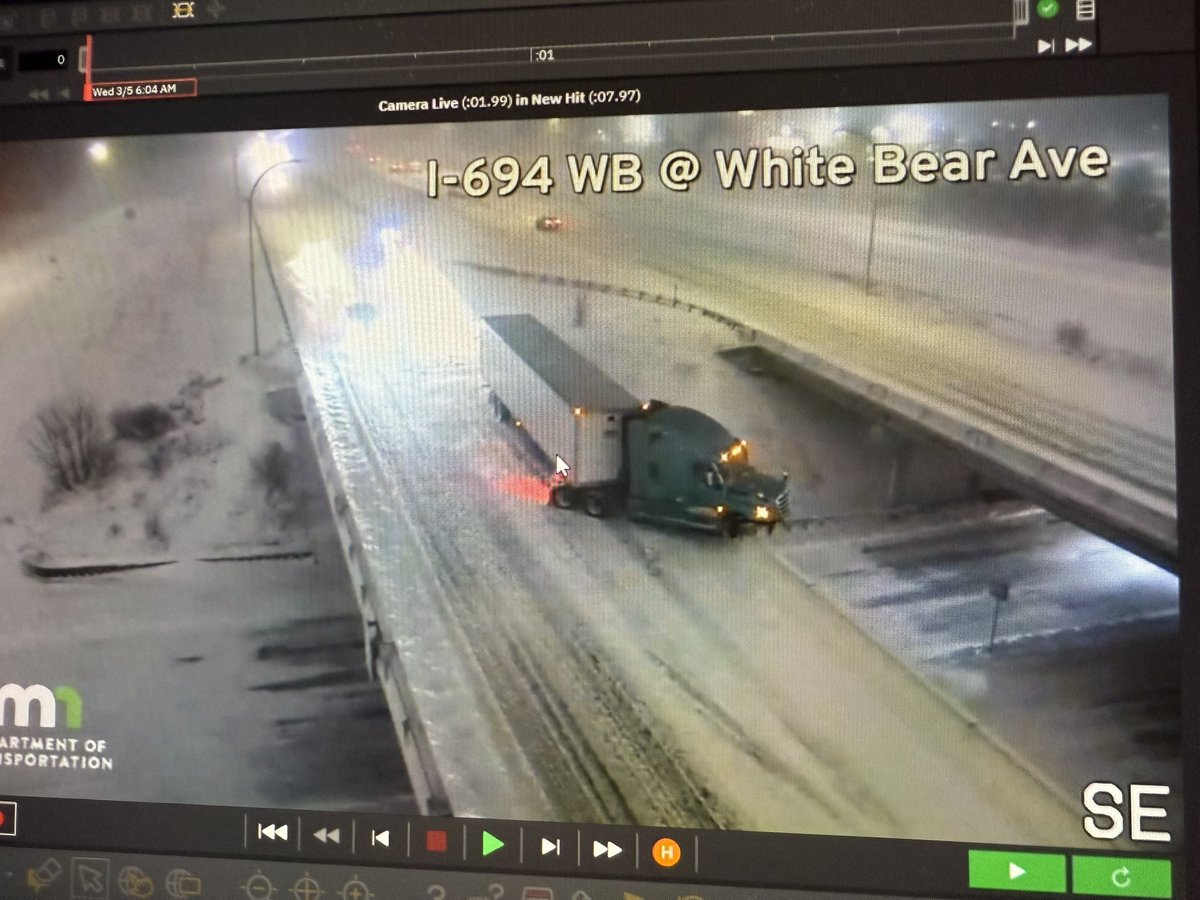Many jackknife semis like this one where the front tire is hanging off the overpass <a href="/WCCO/">WCCO | CBS News Minnesota</a>