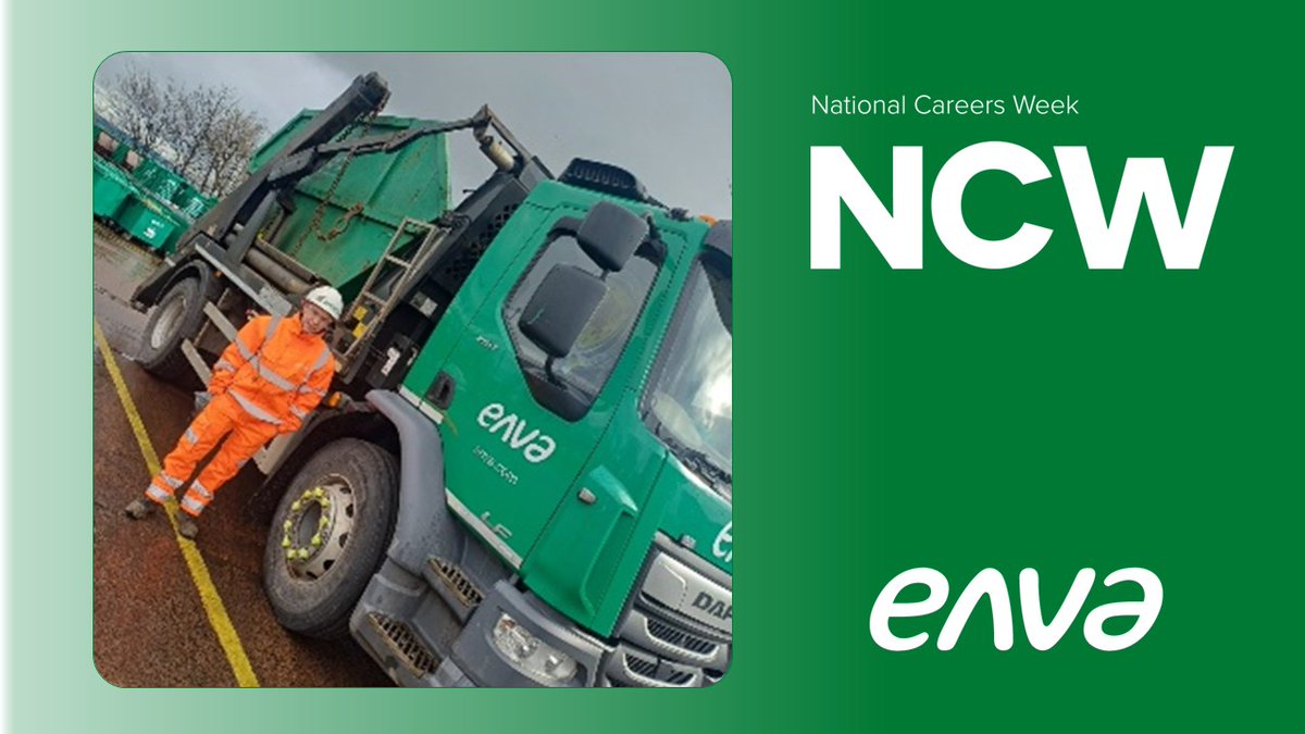 envagroup's tweet image. It's Day 3 of National Careers Week. Today's employee #career journey insight is from Callum, an #HGVDriver based in Linwood, who drives skip vehicles for the company. Thank you, Callum!
enva.com/userfiles/file…
 #NCW2025 #NationalCareersWeek2025 #NationalCareersWeek #WeAreEnva
