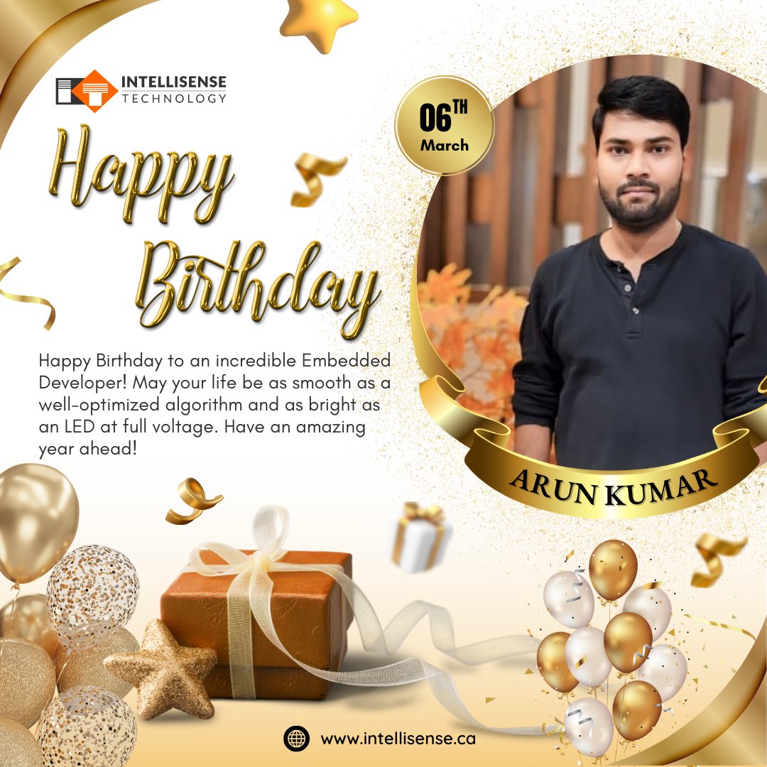 Intelisensetech's tweet image. Happy Birthday to an incredible #EmbeddedDeveloper! May your life be as smooth as a well-optimized algorithm and as bright as an LED at full voltage. Have an amazing year ahead!
#BirthdayWishes #PCBAssembly #BirthdayBlessings #EmployeeBirthday #IntellisenseTechnology #ITcompany