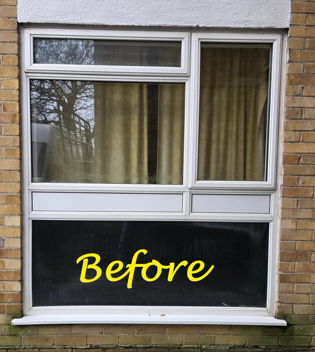 Replacement UPVC Window with black painted glass.