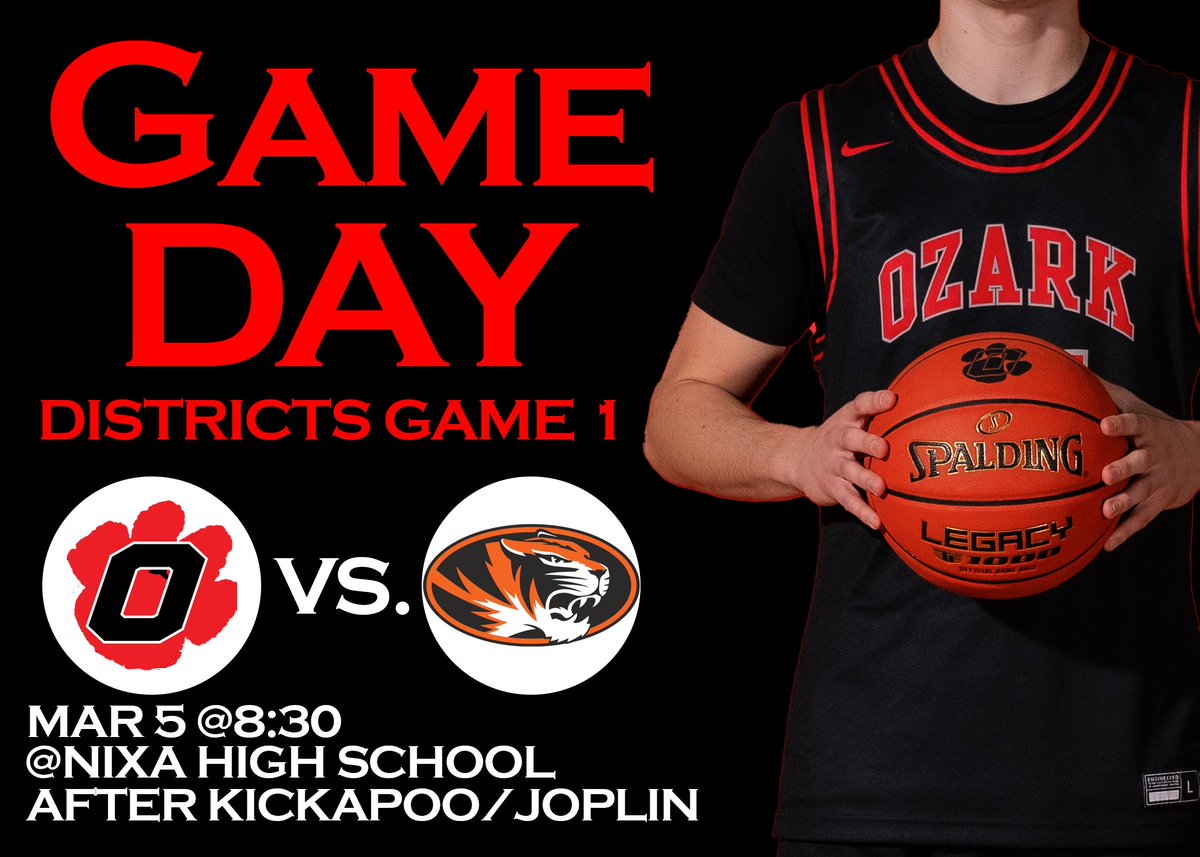 🚨Districts Gameday🚨
📍Nixa High School
⏰8:30PM
🐯v. Republic 

Get out and support your Tigers!