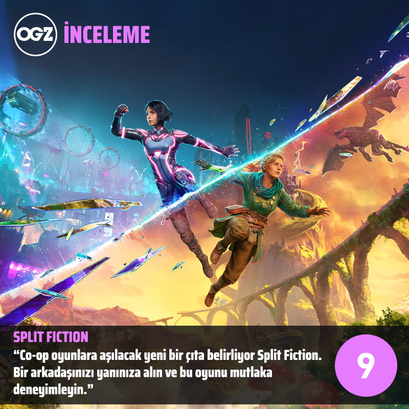 Pixopat (<a href="/pixopat/">Pixopat</a>) Gül ve Gürkan ilk Oyungezer incelemeleriyle karşınızda! Hem de bir anda yılın önemli GOTY adaylarından biri haline gelen Split Fiction'la.

"Dünyası çeşitli, beraber oynaması çok keyifli, ayrıca evliliğimizin bu 'testi' geçmesi de cabası."