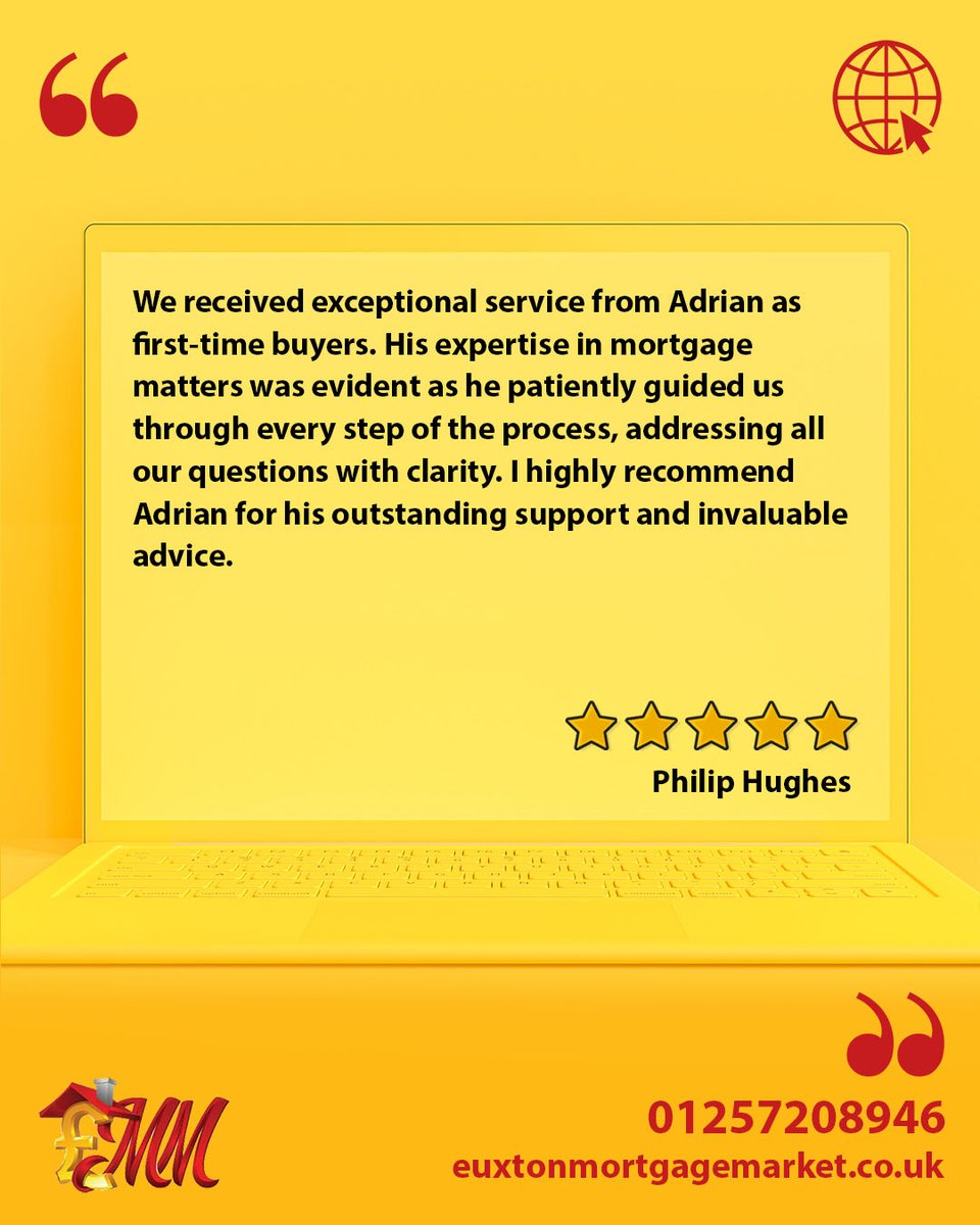 Wow Philip, thank you for the recommendation and such a lovely Google review. Adrian is so happy he could help with the purchase of your first home #mortgages #firsttimebuyer #mortgagemarket #euxtonmortgagemarket