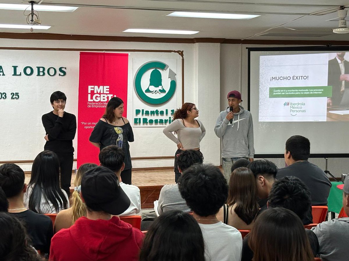 La FMELGBT+ brindó un taller sobre derechos laborales de personas diversas en el Colegio de Bachilleres No 1 en la CDMX. Iberdrola compartió conocimientos de cómo la diversidad es un alto valor adoptado por la empresa. 
Agradecemos a las autoridades del plantel y a Iberdrola.