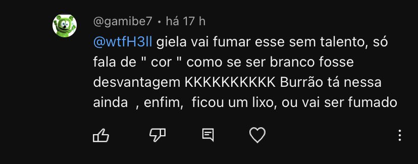 Mattsad777's tweet photo. Um pouco do racismo que eu sofri pela fã base do liljack qnd dropei a diss, eu tenho um drive com mais de 100 ataques racista, ele nem se pronunciou sobre, ou seja se você ve o racismo acontecendo e ñ faz nada, vc compactua com isso 🤷🏿‍♂️ https://t.co/3YVQ7jmi3n