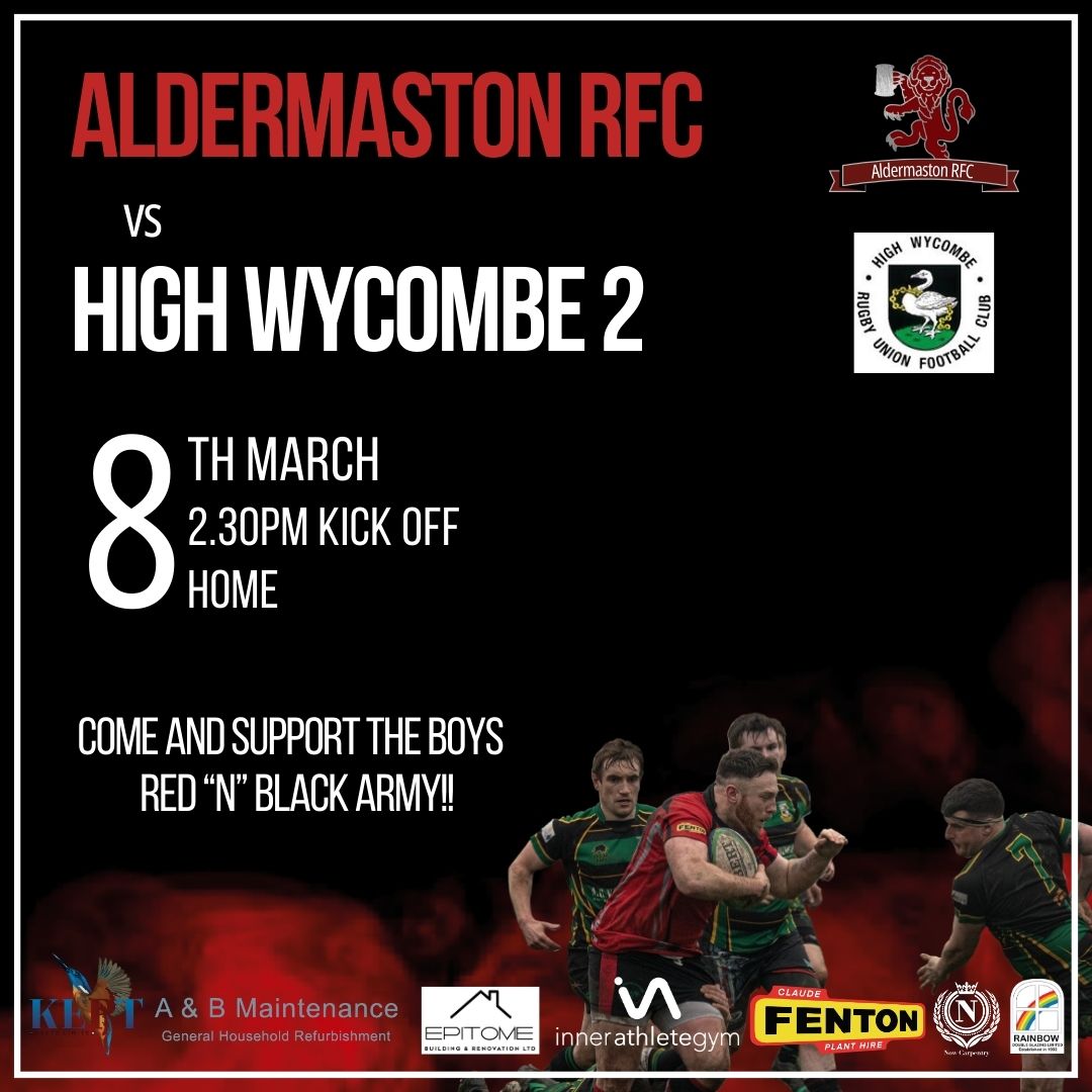We're Hosting High Wycombe this Saturday at home. Kick-off is at 2pm, come and cheer the boys on!⁠

Thinking of playing rugby? Visit aldermastonrugby.co.uk/join-arfc/ to find out more

#AldermastonRFC #RedandBlackArmy #RFU #Berkshire #Aldermaston #Rugby #ARFC