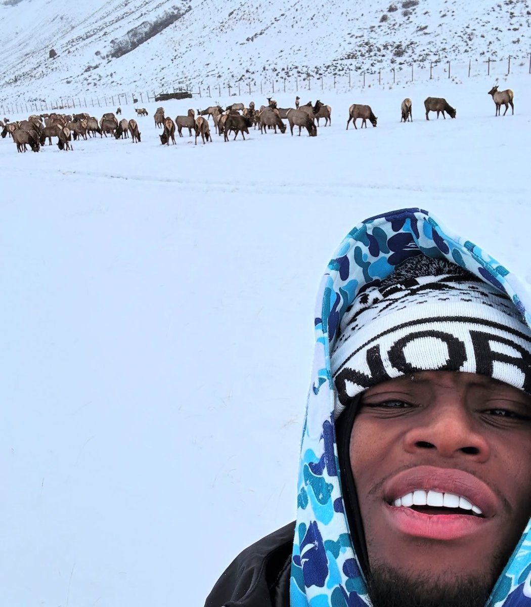 George Pickens hanging out with the Elk. #Steelers #NFL