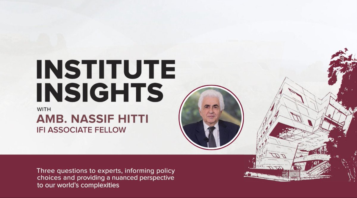 IFI at AUB (@ifi_aub) on Twitter photo 🎥 In case you missed it, watch the 8th episode of #InstituteInsights, as ex Foreign Affairs Minister and IFI Associate Fellow Amb. <a href="/HittiNassif/">Nassif Hitti - ناصيف حتي</a> answers three questions on the relationship between Lebanese identity and the country's foreign policy, the main pillars of a realistic 🎥 In case you missed it, watch the 8th episode of #InstituteInsights, as ex Foreign Affairs Minister and IFI Associate Fellow Amb. <a href="/HittiNassif/">Nassif Hitti - ناصيف حتي</a> answers three questions on the relationship between Lebanese identity and the country's foreign policy, the main pillars of a realistic
